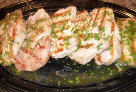 Grilled Pork Chops with Garlic Lime Sauce